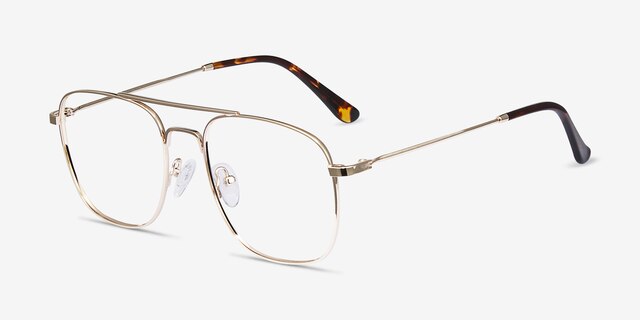 Fame Golden MetalEyeglass Frames from EyeBuyDirect, Angle View