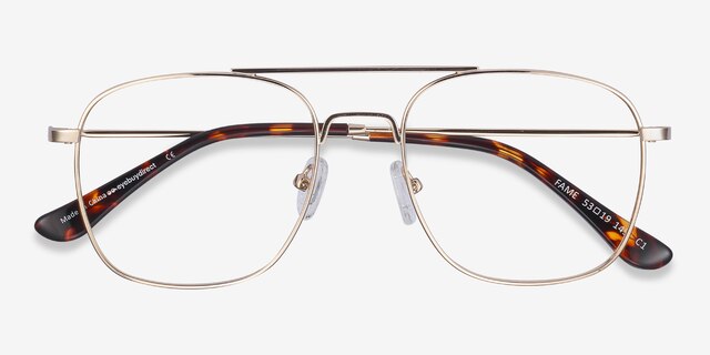 Fame Golden MetalEyeglass Frames from EyeBuyDirect, Closed View