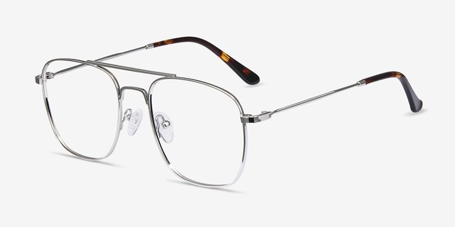 Fame Silver MetalEyeglass Frames from EyeBuyDirect, Angle View