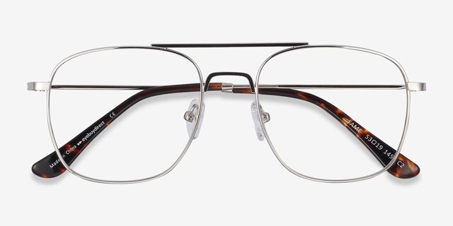 Fame Silver MetalEyeglass Frames from EyeBuyDirect, Closed View