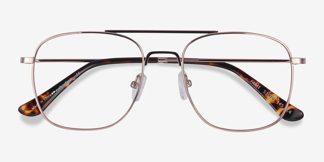 Fame Rose Gold MetalEyeglass Frames from EyeBuyDirect, Closed View