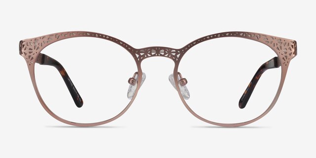 Lattice Rose Gold MetalEyeglass Frames from EyeBuyDirect, Front View