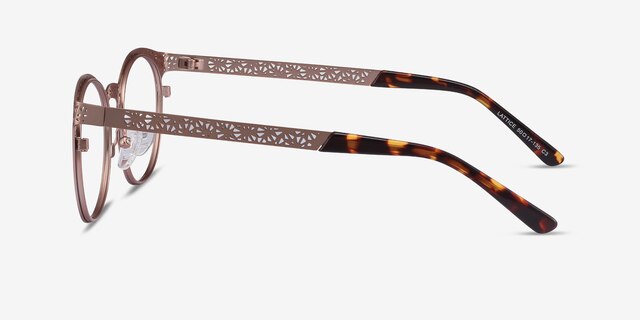 Lattice Rose Gold MetalEyeglass Frames from EyeBuyDirect, Side View