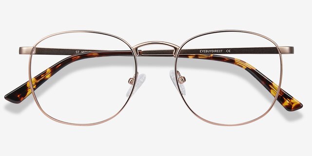 St Michel Rose Gold MetalEyeglass Frames from EyeBuyDirect, Closed View