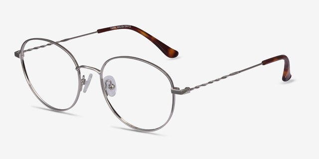 Twirl Silver MetalEyeglass Frames from EyeBuyDirect, Angle View
