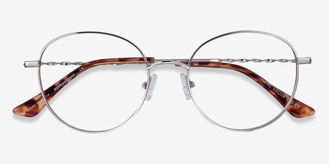 Twirl Silver MetalEyeglass Frames from EyeBuyDirect, Closed View
