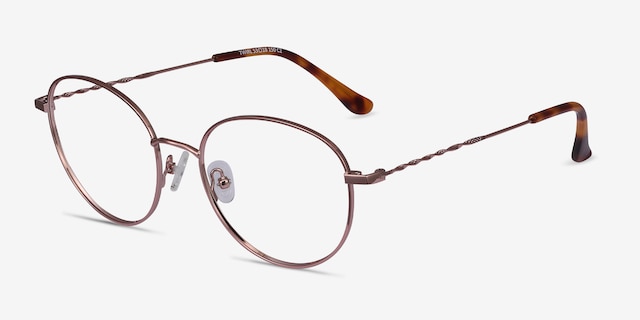 Twirl Rose Gold MetalEyeglass Frames from EyeBuyDirect, Angle View
