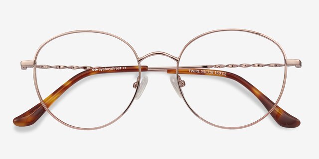 Twirl Rose Gold MetalEyeglass Frames from EyeBuyDirect, Closed View