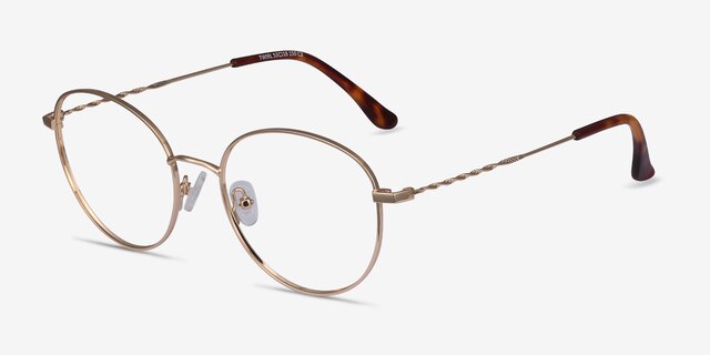 Twirl Doré MétalMontures de lunettes de vue d'EyeBuyDirect, Vue d'Angle