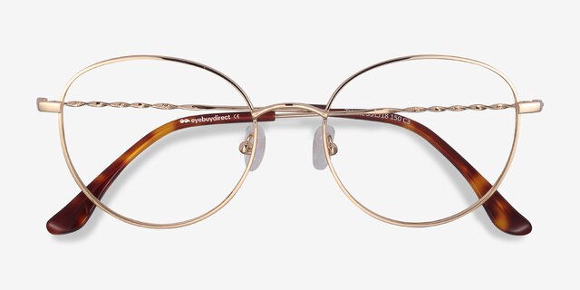 Twirl Doré MétalMontures de lunettes de vue d'EyeBuyDirect, Vue Rapprochée