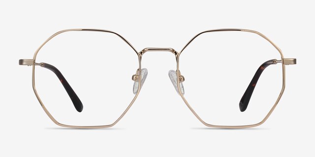 Octave Golden MetalEyeglass Frames from EyeBuyDirect, Front View