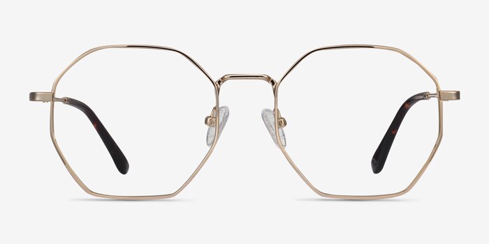 Octave Golden Metal Eyeglass Frames from EyeBuyDirect