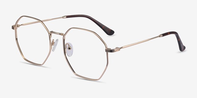 Octave Golden MetalEyeglass Frames from EyeBuyDirect, Angle View