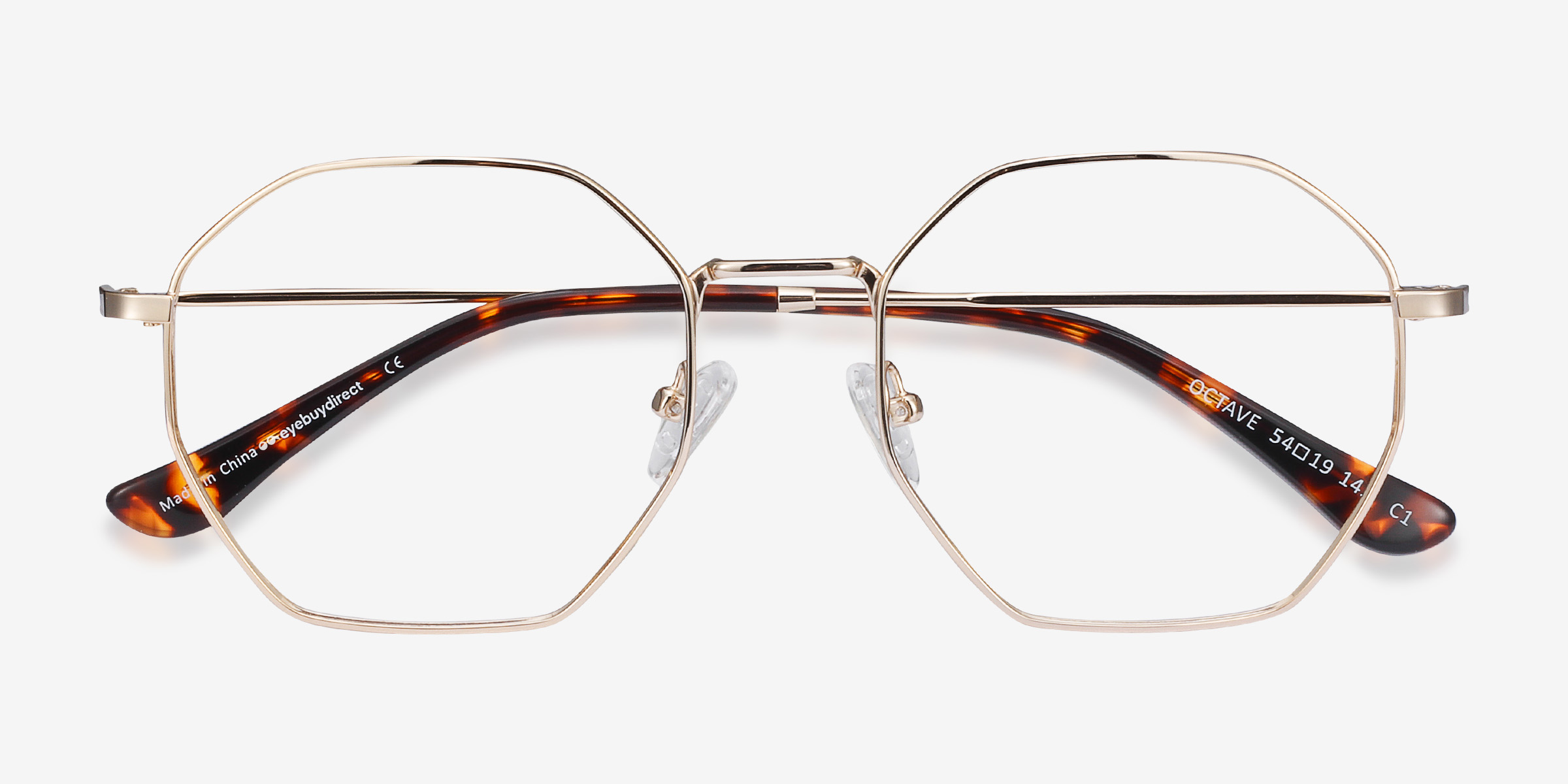 Octave Geometric Golden Full Rim Eyeglasses Eyebuydirect