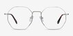 Octave Silver MetalEyeglass Frames from EyeBuyDirect, Front View