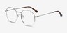 Octave Argenté MétalMontures de lunettes de vue d'EyeBuyDirect, Vue d'Angle
