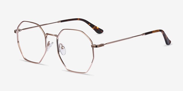 Octave Rose Gold MetalEyeglass Frames from EyeBuyDirect, Angle View