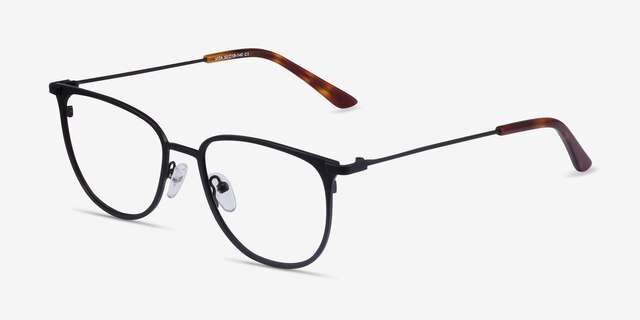 Vita Black MetalEyeglass Frames from EyeBuyDirect, Angle View