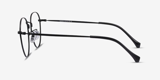 Inspire Black MetalEyeglass Frames from EyeBuyDirect, Side View