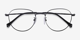 Inspire Noir Métal Montures de lunettes de vue d'EyeBuyDirect, Vue Rapprochée