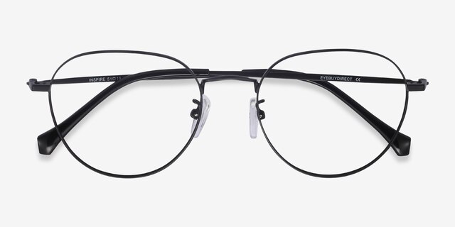 Inspire Black MetalEyeglass Frames from EyeBuyDirect, Closed View