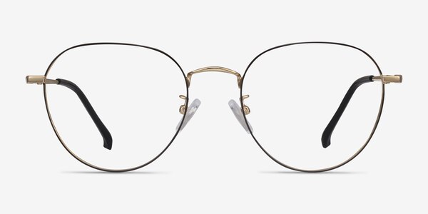 Inspire Black Golden Metal Eyeglass Frames