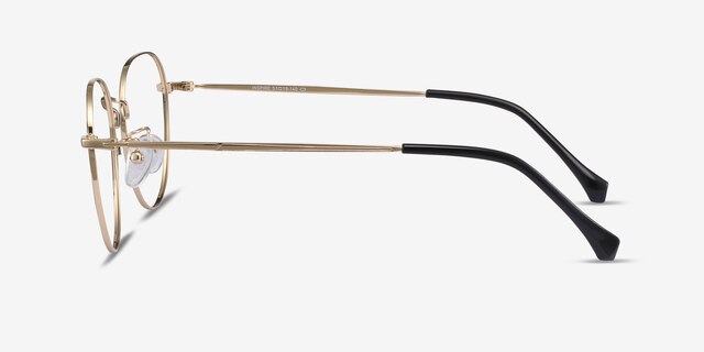 Inspire Black Golden MetalEyeglass Frames from EyeBuyDirect, Side View