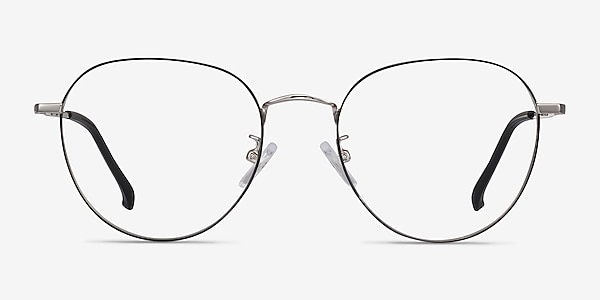 Inspire Black Silver Metal Eyeglass Frames