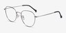 Inspire Black Silver MetalEyeglass Frames from EyeBuyDirect, Angle View