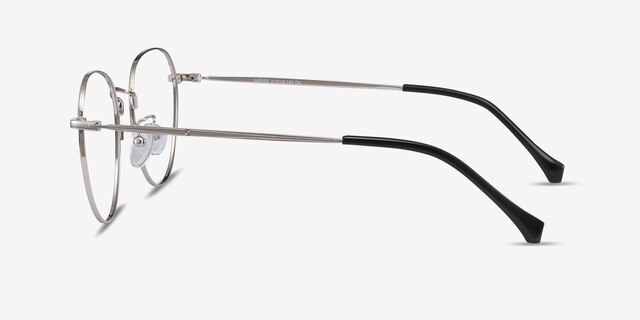Inspire Black Silver MetalEyeglass Frames from EyeBuyDirect, Side View