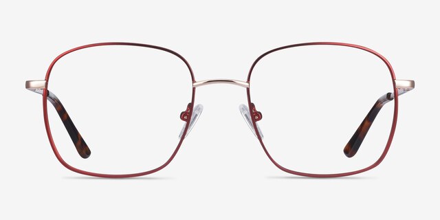 Archive Burgundy MetalEyeglass Frames from EyeBuyDirect, Front View