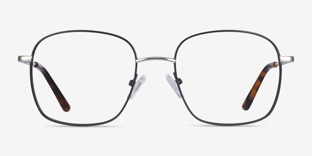 Archive Noir MétalMontures de lunettes de vue d'EyeBuyDirect, Vue de Face