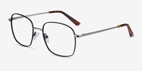 Archive Noir Métal Montures de lunettes de vue d'EyeBuyDirect, Vue d'Angle