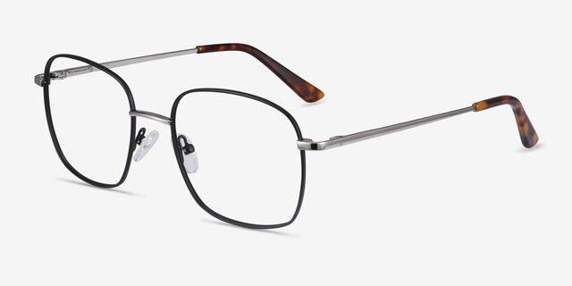 Archive Noir MétalMontures de lunettes de vue d'EyeBuyDirect, Vue d'Angle