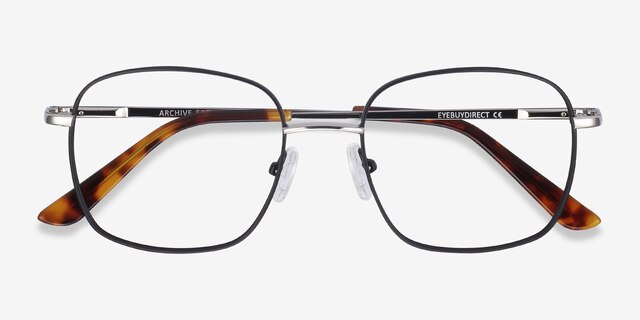 Archive Noir MétalMontures de lunettes de vue d'EyeBuyDirect, Vue Rapprochée