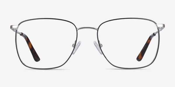 Reason Black Silver Metal Eyeglass Frames