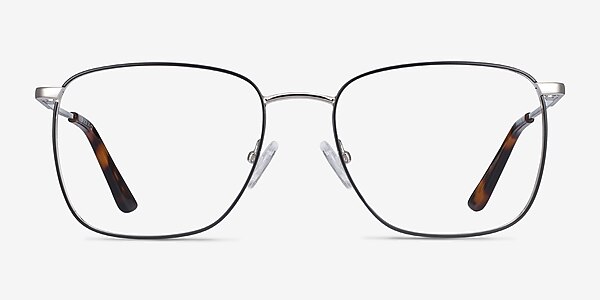 Reason Black Silver Metal Eyeglass Frames