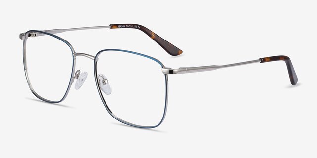 Reason Navy MetalEyeglass Frames from EyeBuyDirect, Angle View
