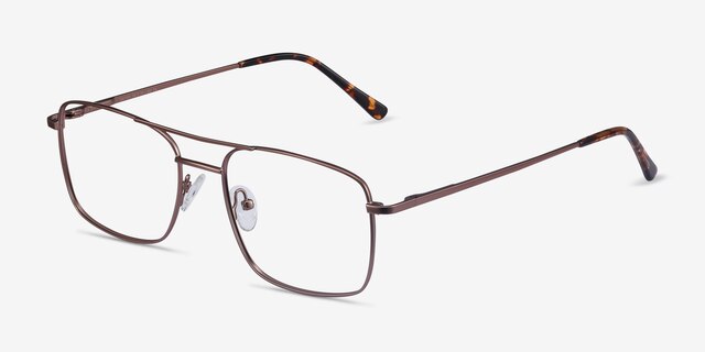 Daymo Brown MetalEyeglass Frames from EyeBuyDirect, Angle View