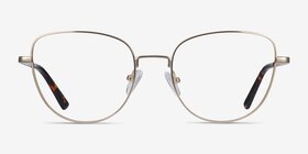 Clotilde Gold Metal Eyeglass Frames from EyeBuyDirect, Front View