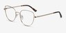 Clotilde Gold MetalEyeglass Frames from EyeBuyDirect, Angle View