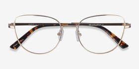 Clotilde Gold Metal Eyeglass Frames from EyeBuyDirect, Closed View