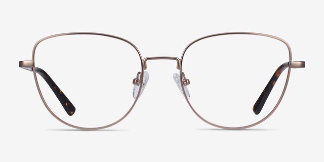 Clotilde Rose Gold MetalEyeglass Frames from EyeBuyDirect, Front View