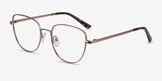 Clotilde Rose Gold MetalEyeglass Frames from EyeBuyDirect, Angle View