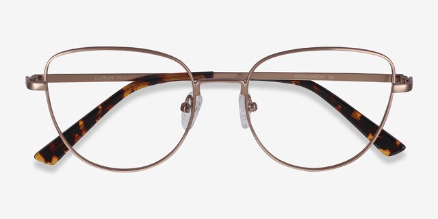 Clotilde Rose Gold MetalEyeglass Frames from EyeBuyDirect, Closed View