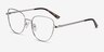 Clotilde Silver MetalEyeglass Frames from EyeBuyDirect, Angle View