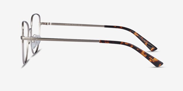 Clotilde Silver MetalEyeglass Frames from EyeBuyDirect, Side View