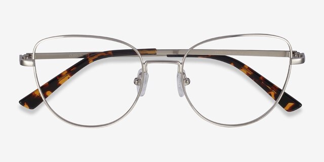 Clotilde Silver MetalEyeglass Frames from EyeBuyDirect, Closed View