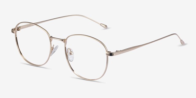 Vantage Golden MetalEyeglass Frames from EyeBuyDirect, Angle View