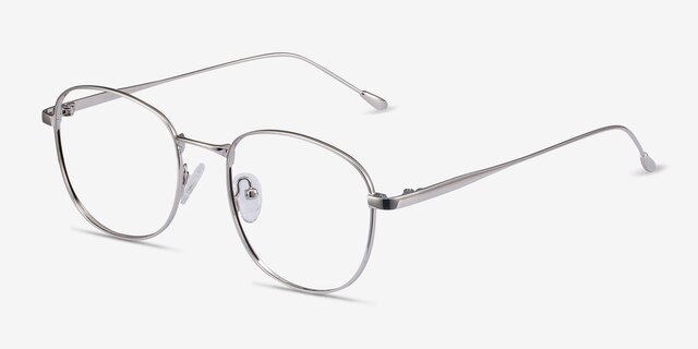 Vantage Argenté MétalMontures de lunettes de vue d'EyeBuyDirect, Vue d'Angle